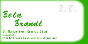 bela brandl business card