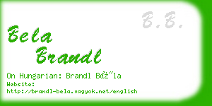 bela brandl business card